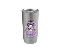 Good Moms Say Bad Words Sarcastic Pastel Goth Messy Bun Stainless Steel Insulated Tumbler