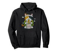 Good Morning Cat Eating Noodles Kawaii Japanese Food Pullover Hoodie