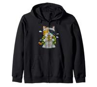 Good Morning Cat Eating Noodles Kawaii Japanese Food Zip Hoodie
