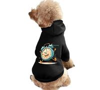 Good Morning Funny Clock Dog Hoodie Shirts Pet Clothes for Small Puppy Cat Costume XL
