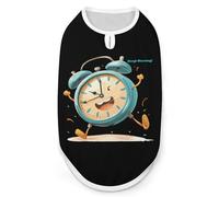 Good Morning Funny Clock Dog Shirt Sleeveless Pet Clothes Summer T-Shirts Tank Top for Small Puppy Cat
