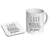Good Morning Gorgeous Ceramic Coffee MUG + Coaster Gift Set …