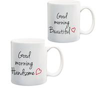 Good Morning Handsome/ Good Morning Beautiful, novelty gift mug set for Christmas, Wedding and Anniversary