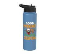 Good Morning Lazy Sloth Drinking Coffee Sloths Lover Stainless Steel Insulated Water Bottle