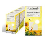 Good Morning Organic Lemon Balm Tea Bags with Ginseng & Turmeric - 72 x Herbal Rosemary Tea - Caffeine Free Flavoured Tea Bags Individually Wrapped - Organic Tea Box - Plastic-Free Herbal Teas