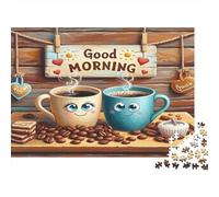 Good Morning Puzzle 1000 Piece Recycled Paper for Adults Puzzle for Adults Educational Game Decompression Fun Home Activity Great Gift for Men Women 52x38cm/1000pcs