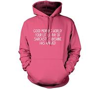 Good Morning World! Ray of Sarcastic Sunshine Unisex Hoodie - Pink Small
