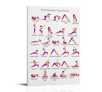 Good Morning Yoga Routine ChartWall Art Prints Neutral Vintage Canvas Posters for Stylish Living Room And Bedroom Decor08x12inch(20x30cm)