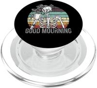 Good Mourning skeleton drinking black coffee or death PopSockets PopGrip for MagSafe