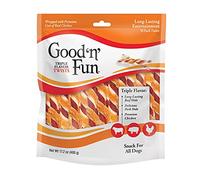 Good ‘n’ Fun Triple Flavor Twists for All Dogs, 70 Count, Treat Your Dog to Long-Lasting Chews Made with Beef Hide, Pork Hide and Chicken