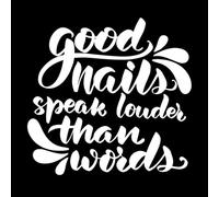 Good Nails are Worth a Thousand Words Calligraphy Wall Stickers Paster Paper 67.2x70.1cm Car Body Decoration White