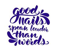 Good Nails are Worth a Thousand Words Calligraphy Wall Stickers Paster Paper 67.2x70.1cm Multi Color Selection DarkBlue