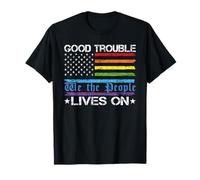 Good Necessary Trouble Lives On Rainbow USA Flag Resistance T-Shirt