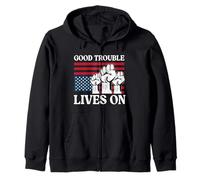 Good Necessary Trouble Lives On Resistance Protests Resist Zip Hoodie