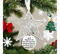 Good Neighbors are Like Stars - Christmas Hanging Ornaments, Metal Hanging Snowflake Decorations with Blessing Inscription, Gift Suitable for Friend Family Neighbors (1 Pcs)