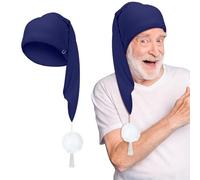 Good Night Cap for Men and Women - Nightcap Made from Cotton - Nightcap with a Pompom - Pompom Hat - Pointed Cap for Sleeping at Night Good Night Cap Dwarf´s Hat Long Hat Victorian Night Cap