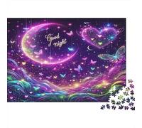 Good Night Jigsaw Puzzle Purple Galaxy 1000Pc Recycled Paper Adults Jigsaws Stimulate Brain Thinking Family Game Home Decoration Great Gift Idea 52x38cm/1000pcs