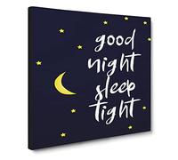 Good Night Sleep Tight Canvas Wall Art Print 20x20 Inch