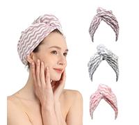 Good Nite 3 Pack Microfibre Hair Towel Wrap For Woman, Girl, Absorbent