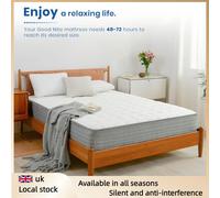 Good Nite 8" Luxury Hybrid Mattress - Small Double 4FT with Cooling Gel Foam & Pocket Springs, Euro-Top Design 135x190cm Single-Color
