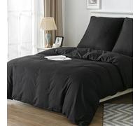 Good Nite Bed Linen 135 x 200 cm 2-Piece Microfibre Duvet Cover 1 Duvet Cover 135 x 200 cm + 1 Pillowcase 80 x 80 cm Black