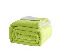 Good Nite Blanket 230x270cm Reversible Sherpa Fleece Blanket Fluffy Polyester Blanket Soft and Warm Bed Blankets for Home life and Travel (Green,Super King)