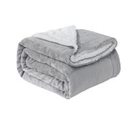 Good Nite Blanket Flannel Sherpa Fleece Blankets Soft Fluffy Sofa Throw Reversible Microfiber Blanket for Bed Couch and Travel 150×200cm (Grey, Double)