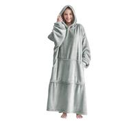 Good Nite Blanket Hoodie Wearable Hooded Blanket with Pocket, Oversized Sherpa Hoodie Blanket for Adults, Soft & Cosy Wearable Throw for Home, Office & Outdoors