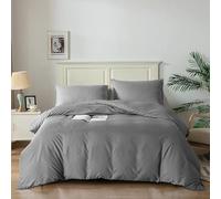 Good Nite Double Duvet Set Bedding Double Bed Set Duvet Cover With Pillowcases Soft Microfiber Bed Cover Machine Washable (Dark Gray, Double 200x200cm)