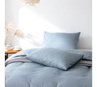 Good Nite Duvet Cover 3 Piece Set, Double Sided Brushed Bedding, 2 Pillowcases Included, 135X200Cm, Blue/grey