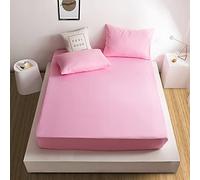 Good Nite Fitted Sheet 25cm Deep 100% Polyester Soft Comfortable Bed Sheets Machine Washable Breathable (Pink, Double)