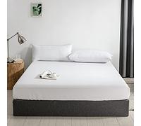 Good Nite Fitted Sheet 30 cm Extra Deep Pocket Sheet Fitted Sheet Soft and Breathable Machine Washable (White, 140 x 200 + 30 cm)