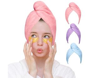 Good Nite Hair Towel Wrap 3 Pack Microfibre for Long Hair Super Absorbent Soft Women Quick Dry Daily Use