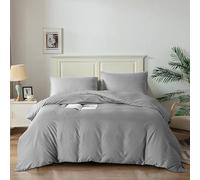 Good Nite King Size Duvet Cover Sets Bedding Sets King Size Duvet Cover With Pillowcases Soft Microfiber Bed Cover Machine Washable (Light Gray, King 230x220cm)