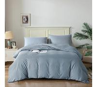 Good Nite King Size Duvet Cover Sets Bedding Sets King Size Duvet Cover With Pillowcases Soft Microfiber Bed Cover Machine Washable (Blue Gray, King 230x200cm)