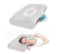 Good Nite Memory Foam Pillow, Hardened Cervical Orthopedic Groove Pillows for Neck and Shoulder Strut, Ergonomic Neck Support Pillow for Side/Back/Stomach Sleepers with Removable Cover 60x36x13/10cm