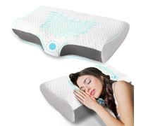Good Nite Memory Foam Pillow Orthopedic Neck Support Pillow for Side Sleepers Ergonomic Cervical Pillow Suitable for Back Sleepers Comfortable Pillows (White and Grey, 60 * 36 * 13/10cm)