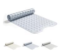 Good Nite Non Slip Bath Mat 101x40cm Bathtub Mat Shower Mat Machine Washable Bath Tub Mat with Suction Cups Drain Holes Rubber Bath Mats Non Slip Anti Mould Extra Long Bath Mat Blue