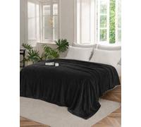 Good Nite Reversible 230Gsm Flannel Sherpa Throw Blanket, Soft Warm Breathable Machine Washable, 200 X 230Cm, Black