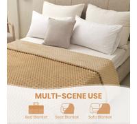 Good Nite Throw Blanket 200x230 cm Fleece Blanket Versatile Soft Flannel Warm Fluffy Blanket for Bedroom Office and Living Spaces (Beige)