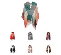 Good Nite Scarf Women Winter Green Scarves Shawls Scarves Wraps Ladies Christmas Gifts Long Soft Warm Tartan Scarf Wool Spinning Tassel Long Stole for Women