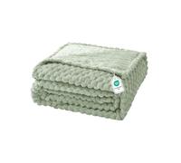 Good Nite Sherpa Fleece Throw Blanket - 130x150 cm Sage Green | Lightweight Ultra Soft Fluffy Warm Blanket for Sofa Bed Office & Living Room, Suitable For All Seasons