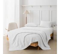 Good Nite Single Duvet 4.5 Tog Summer Duvet Single Bed White Quilt Polyester Soft & Lightweight and Machine Washable with Corner Ties (Single 135×200cm)