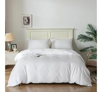 Good Nite Duvet Cover Bedding Quilt Cover Sets with Pillowcases Soft Microfiber Bed Cover Set (White, Single 135x200cm)