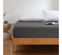 Good Nite Single Fitted Sheet 200 Thread Count 100% Egyptian Cotton 90x190cm Beding Sheets Cosy Bed Lines Machine Washable (Grey, Single)