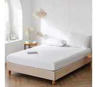 Good Nite Fitted Sheet Bed Sheets Single Size 25CM Extra Deep Pocket Soft and Breathable Machine Washable Fitted Bedding Sheets (White, Single)
