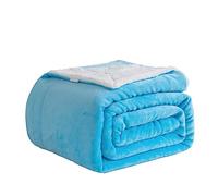 Good Nite Throw Blanket 130x150cm Fleece Flannel Sherpa Soft Blankets Fluffy Reversible Microfiber for Bed Couch Sofa and Travel (Blue,Single)