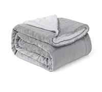Good Nite Throw Blanket 230x270cm Fleece Flannel Sherpa Soft Blankets Fluffy Reversible Microfiber for Bed Couch Sofa and Travel (Grey, Super King)