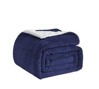 Good Nite Throw Blanket Sofa Throw 130x150cm Fleece Fluffy Blanket Sherpa Blankets For Sofas Bedspread Travel Blanket Soft, Machine Washable (Single,Navy)
