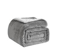 Good Nite Throw Blanket Sofa Throw 230x270cm Fleece Fluffy Blanket Sherpa Blankets For Sofas Bedspread Travel Blanket Soft, Machine Washable (Super King,Grey)